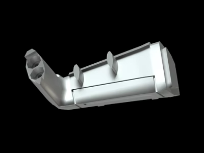 Industrial Metal Mechanical Part 3D Model With Mounting Projections And Holes 3d model