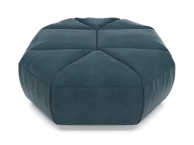 Dark Blue Octagonal Lazy Sofa With Soft Cushioned Stitched Design 3d model