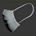 Three Ply Disposable Face Mask With Elastic Ear Loops Isolated On Gray Background