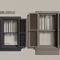 Window Display Featuring Black And Gray Exterior Window Shutters For Home Design