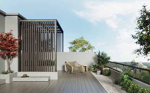 Modern Balcony 3d model