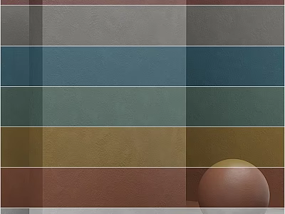 Multicolored Striped Components Featuring Gray Blue Green Yellow Brown Tones And Brown Sphere 3d model