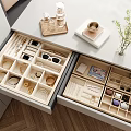 Organized Jewelry Storage in Drawer with Tray and Compartment Holders