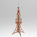 Copper Colored Industrial Equipment Tower Structure With Metal Framework Grid Design And Top Antenna