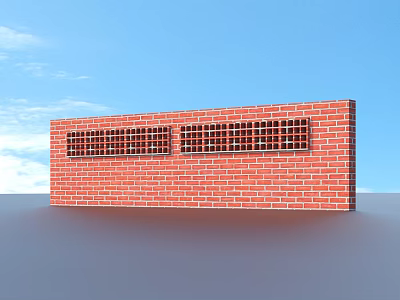 brick wall red brick wall stereo brick wall 3d model