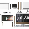 Projection Monitoring System With Projector Projection Screen Tripod Surveillance Camera Monitor And Speakers