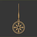 Elegant Golden Earrings With Intricate Snowflake Cutout Design And Shiny Finish