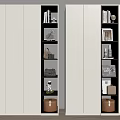 Modern White Wardrobe with Open Shelves Decorative Items Storage Baskets and Accessories 3d model