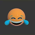 Yellow Laughing Emoji Decorative Figurine With Blue Tears For Home Desk Decoration