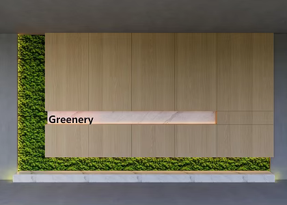 Modern background wall plant combination plant wall modeling wall 3d model