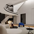 Modern Duplex Living Room Interior Design With Sofa TV And Stylish Decor Elements 3d model