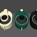 Modern White Green Black Kitchen Appliances With Digital Display And Sleek Design