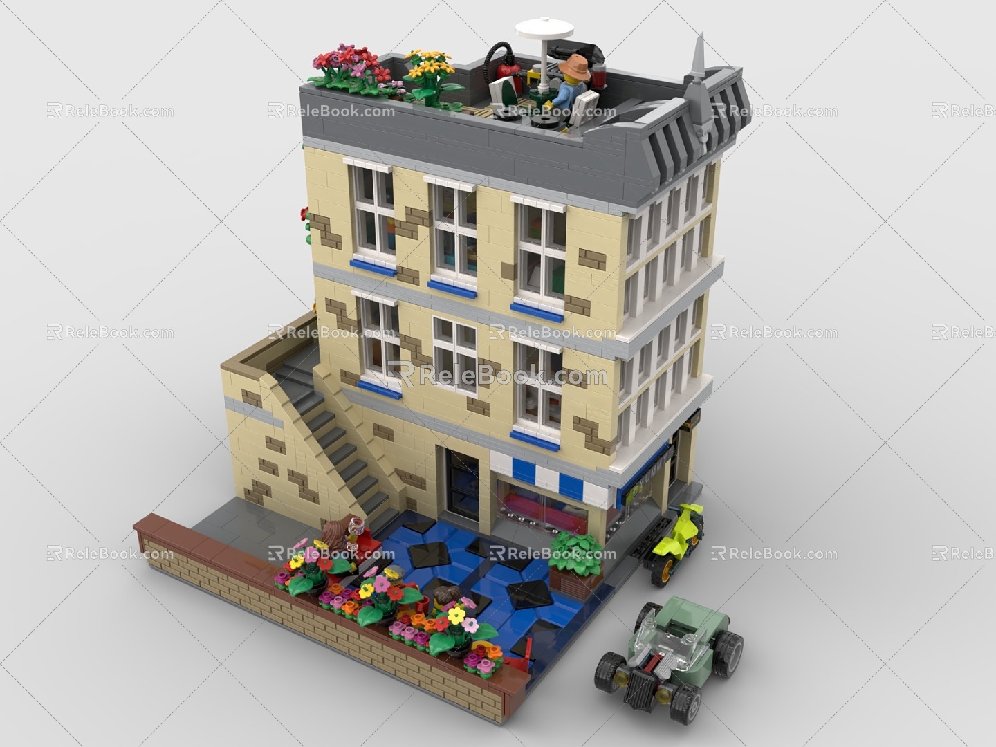 LEGO toy blocks building restaurant shop shop house 3d model