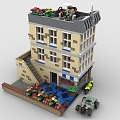 LEGO toy blocks building restaurant shop shop house 3d model