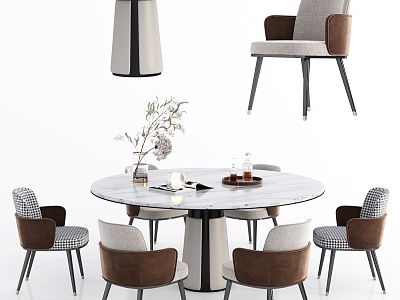 Modern Dining Table Chair Combination Dining Table Chair 3d model