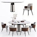 Modern Dining Table Chair Combination Dining Table Chair 3d model