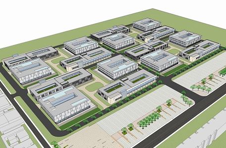 Modern Industrial Park 3d model