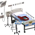 Advanced Hospital Bed Medical Equipment With Monitoring Screen And Patient Tray