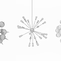 Stylish Modern Chandeliers With Radial Metal Frames And Glass Globe Accents For Interior Design