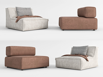 Modern Single Sofa Lazy Sofa 3d model