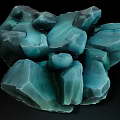 Teal Colored Natural Stone Pile With Smooth Texture And Decorative Look