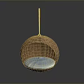 Cozy Wicker Spherical Hanging Pet Bed With Soft White Cushion For Small Animals