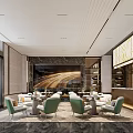 Modern Luxury Real Estate Sales Office Lobby With Marble Decorations And Residential Project Sand Table
