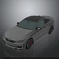 Silver BMW Sports Coupe Featuring Black Roof Red Rims And Sleek Sporty Design