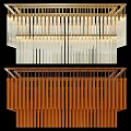 Stylish Modern Ceiling Lights with Crystal Transparent and Orange Hanging Strips Metal Frame