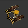 Small Yellow Bulldozer Functional Vehicle With Rusty Tracks And Bucket