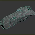 Futuristic Gray Spacecraft With Red Blue Lights And Aerodynamic Cosmic Design