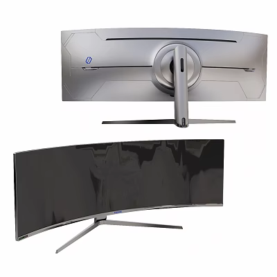 Curved Computer Monitor with Sleek Design Adjustable Stand and Modern 3d model