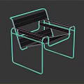 Modern Chair With Metal Frame And Black Seat Backrest Design