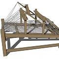 Industrial Equipment With Wooden Frame And Metal Mesh Support Structure