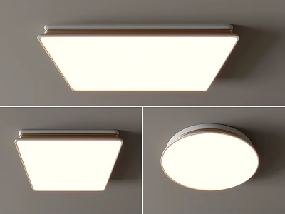 Modern Minimalist Ceiling Lights With Square Round Shapes And LED Illumination 3d model