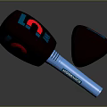ANK Headphones With Red Blue Design And Microphone Shape Blue Handles
