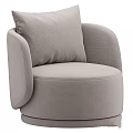 Soft Plush Beige Accent Chair Modern Design Round Seat Armrests And Multiple Colors Available