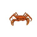 Realistic Orange Crab With Large Claws And Extended Legs On Dark Surface