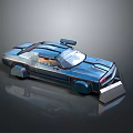 Modern Blue Futuristic Tank With Transparent Canopy And Detailed Armor Structure