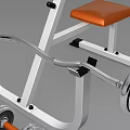 Sports Equipment Fitness Bench With Orange Seat And Metal Frame Dumbbells