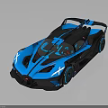 Blue and Black Spider Supercar with Streamlined Body Unique Front Design and Sporty Wheels