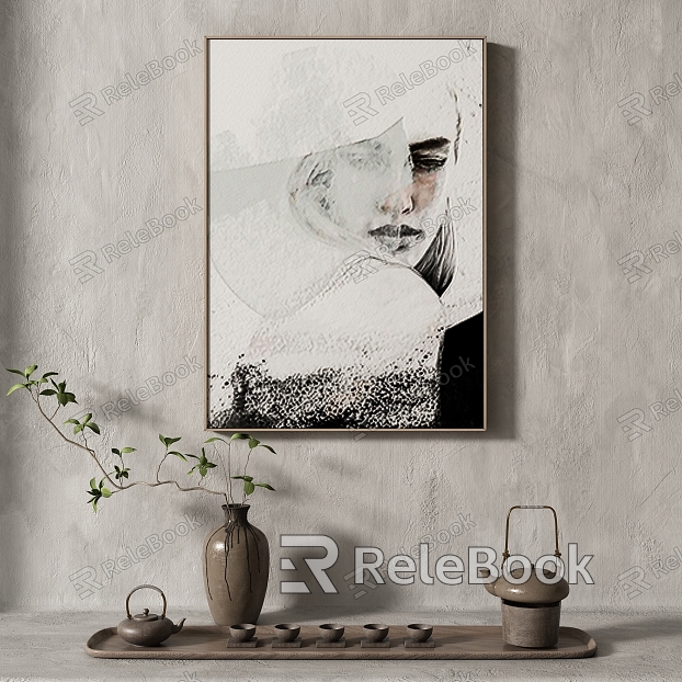 Modern Figure Painting Middle Ancient Decorative Painting Italian Minimalist Cream Style Simple Abstract Texture Texture Decorative Painting model