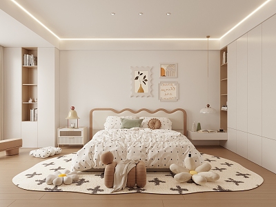 Cream wind bedroom 3d model