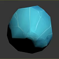 Wood Stone Crafted Blue Polyhedron Decorative Object With Smooth Textured Surface 3d model
