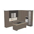 Modern Kitchen Cabinets With Countertop Sink And Built In Appliances