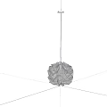 Modern White Pendant Light with Cascading Wavy Design Hanging Against Black Background