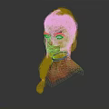 3D Rendered Fantasy Character With Braided Hairstyle Facial Paint And Neck Ornament