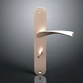 Sleek Modern Metallic Door Handle With Curved Lever And Rectangular Plate