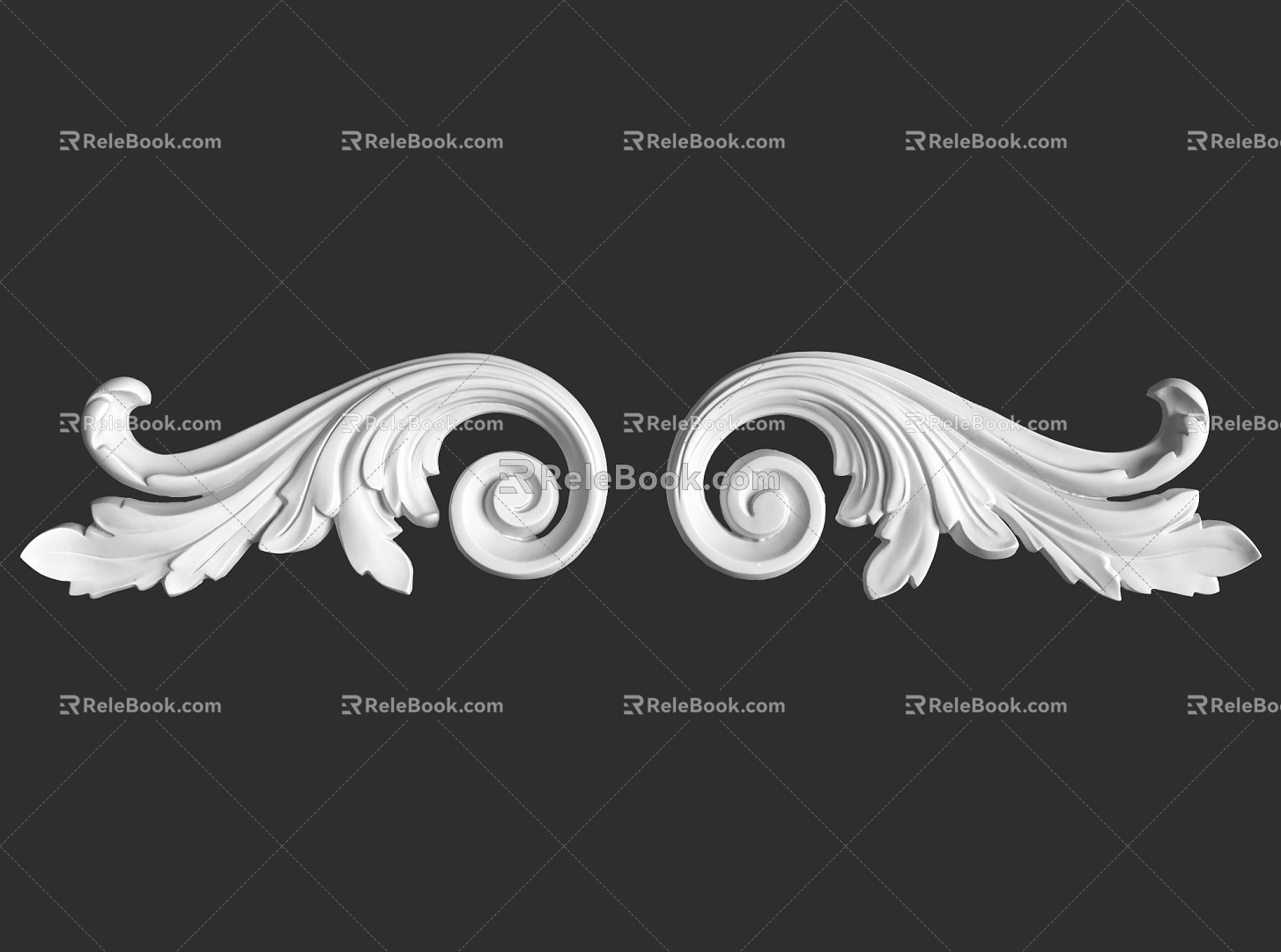 French angle flower plaster line 3d model