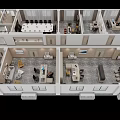 Birds Eye View Of Modern Office Floor Plan With Multiple Workspaces And Meeting Rooms